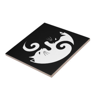 Yin Yang Katten Tegeltje