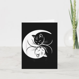 Yin Yang Katten Zwart En Wit Schattig Kattenliefhe Kaart
