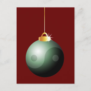 Yin Yang kerstbal Feestdagenkaart