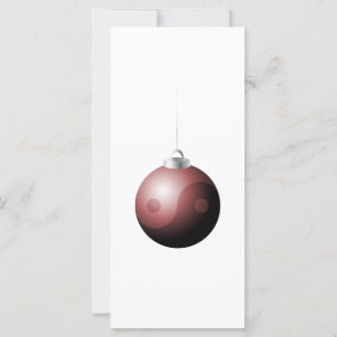 Yin Yang kerstbal in het rood