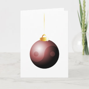 Yin Yang kerstbal in het rood Feestdagen Kaart