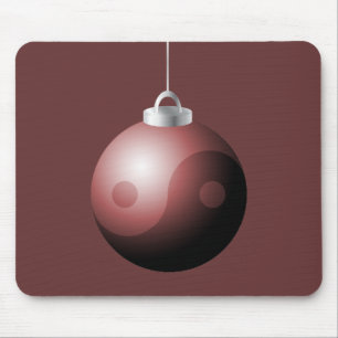 Yin Yang kerstbal in het rood Muismat