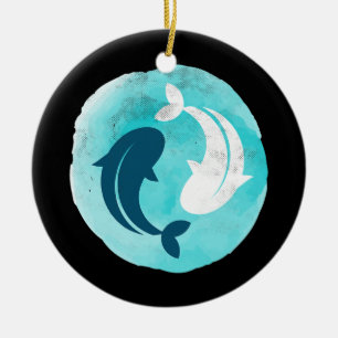 Yin Yang Koi Fish Design Balance Harmony Yoga Keramisch Ornament