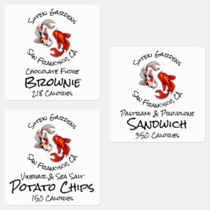 Yin Yang Koi Fish Logo Product Labels