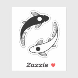 Yin Yang Koi Fish Sticker