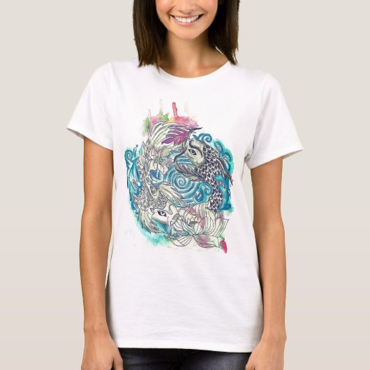 Yin Yang Koi Fish T-shirt (Voorkant)