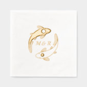 Yin-Yang Koi Paire de poisson Monogramme Mariage i (Recto)