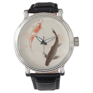 Yin Yang Koi viert in oosterse stijl Horloge