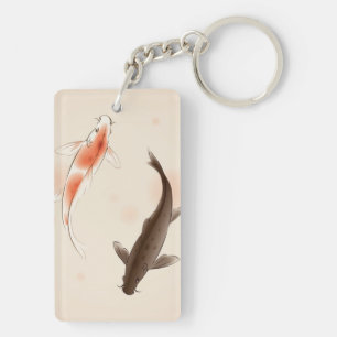 Yin Yang Koi viert in oosterse stijl Sleutelhanger
