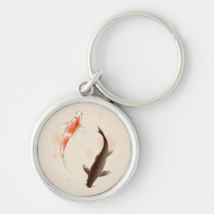 Yin Yang Koi viert in oosterse stijl Sleutelhanger