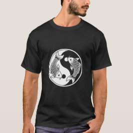 Yin Yang Koi Vis Art T-shirt – Elegante Inkt Teken