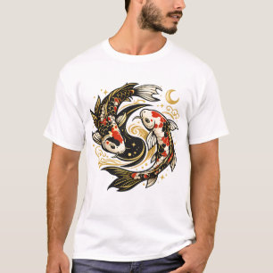 Yin Yang Koi Vis Japan Esthetisch T-Shirt