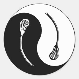 Yin Yang Lacrosse Ronde Sticker
