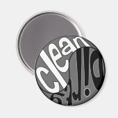 Yin Yang Lave-vaisselle propre Magnet blanc/noir (Recto/Verso)