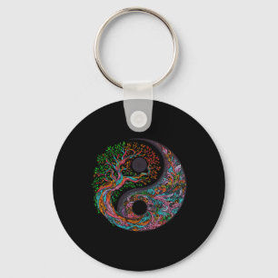 Yin Yang Levensboom Taoïstisch Symbool Yoga Medita Sleutelhanger