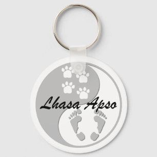 yin yang lhasa apso sleutelhanger