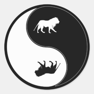 Yin Yang Lion Ronde Sticker