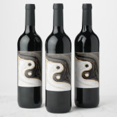 Yin Yang Liquid Marble Wijn Etiket (Flessen)