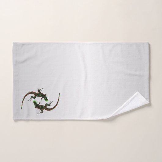 Yin Yang Lizards Argent (Serviette à main)