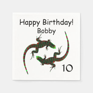 Yin Yang Lizards Birthday Servet