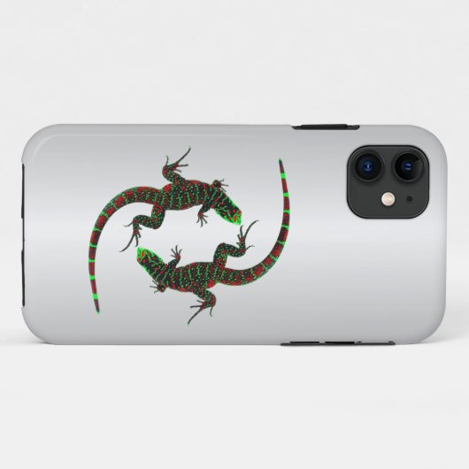 Yin Yang Lizards Silver Case-Mate iPhone Case (Achterkant (horizontaal))