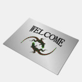 Yin Yang Lizards Silver Deurmat (Schuin)