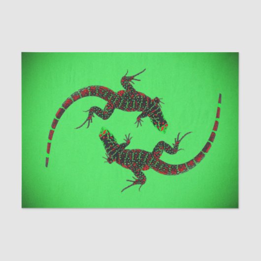 Yin Yang Lizards Tissuepapier (Voorkant)