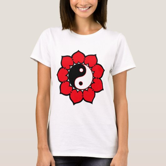Yin Yang Lotus Flower T-shirt (Voorkant)