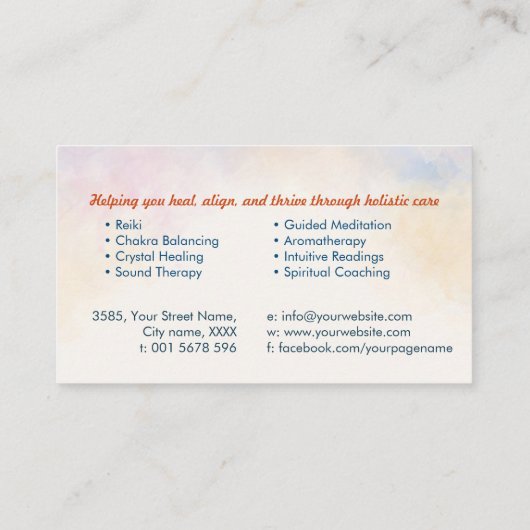 Yin Yang Lotus Flower Visitekaartje (Achterkant)