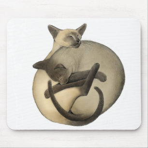 Yin Yang Love Cats Mousepad Muismat