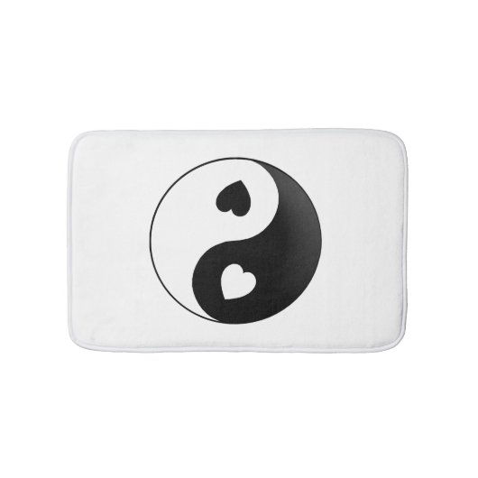 Yin Yang Love Hearts Bath Mat (Voorkant)