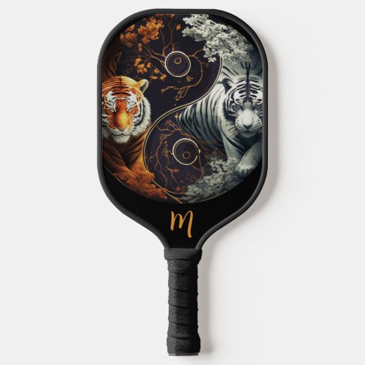 Yin Yang Lucky Tigers Pickleball Paddle (Voorkant)