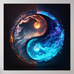 Yin Yang Magic Design Spiritueel Feng Shui Poster