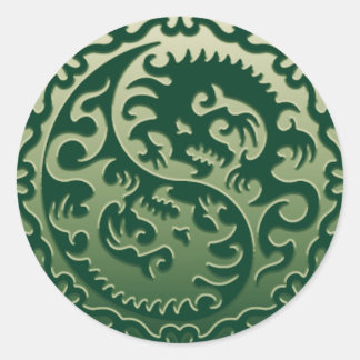 Yin Yang Magische Draken 2 Ronde Sticker