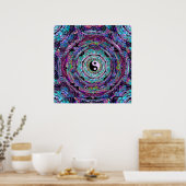 Yin Yang Mandala Paars Poster (Keuken)