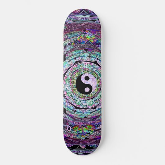 Yin Yang Mandala Paars Skateboard (Voorkant)