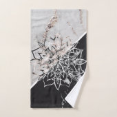 Yin Yang Mandala sur le marbre #1 (Serviette à main)