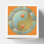Yin Yang Medallion Gold Turquoise Bedankdoosjes (Bovenkant)