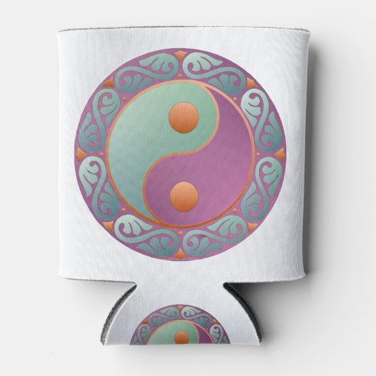 Yin Yang Medallion Violet Turquoise Blikjeskoeler (Voorkant)