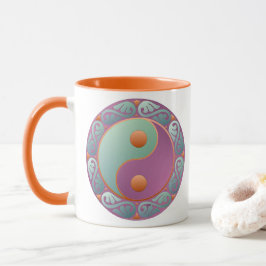 Yin Yang Medallion Violet Turquoise Mok