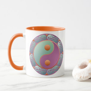 Yin Yang Medallion Violet Turquoise Mok