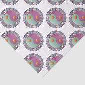 Yin Yang Medallion Violet Turquoise Tissuepapier (Detail)