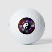 Yin Yang met Bagua Trigram Symbolen I-Ching Golfballen (Voorkant)