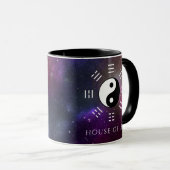 Yin Yang met Bagua Trigram Symbolen I-Ching Mok (Voorkant rechts)