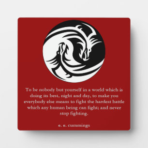 Yin Yang met ee Cummings Quote Fotoplaat