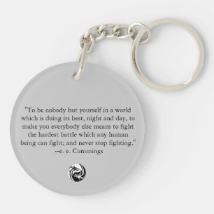 Yin Yang met ee Cummings Quote Sleutelhanger