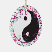 Yin & Yang met scrollers ornament roze (Rechts)