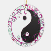 Yin & Yang met scrollers ornament roze (Links)
