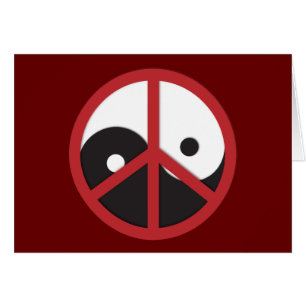 Yin-Yang met vredesbord - rood