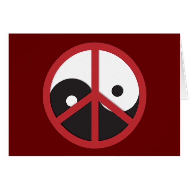 Yin-Yang met vredesbord - rood (Voorkant Horizontaal)